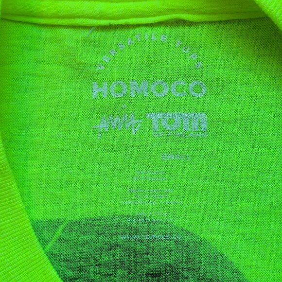 TOM'S FULL SERVICE Tom of Finland long sleeve neon yellow green t-shirt size S - Picture 4 of 6